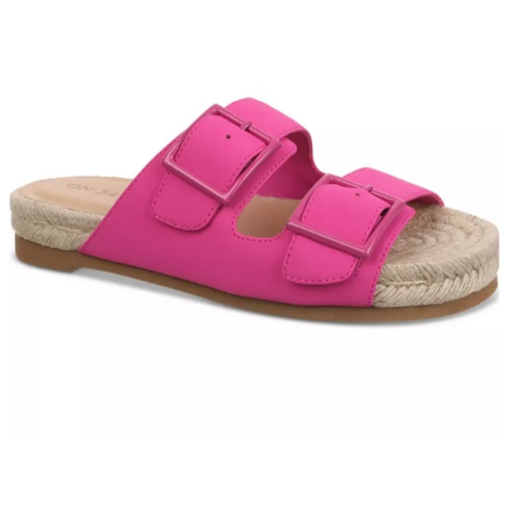 NEW On 34th Women's Milaa Buckled Footbed Sandals Pink Smooth 9.5M